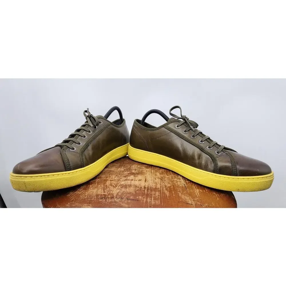 Salvatore Ferragamo Men's Fulton Leather Sneakers Size 9‎ EE Wide Width